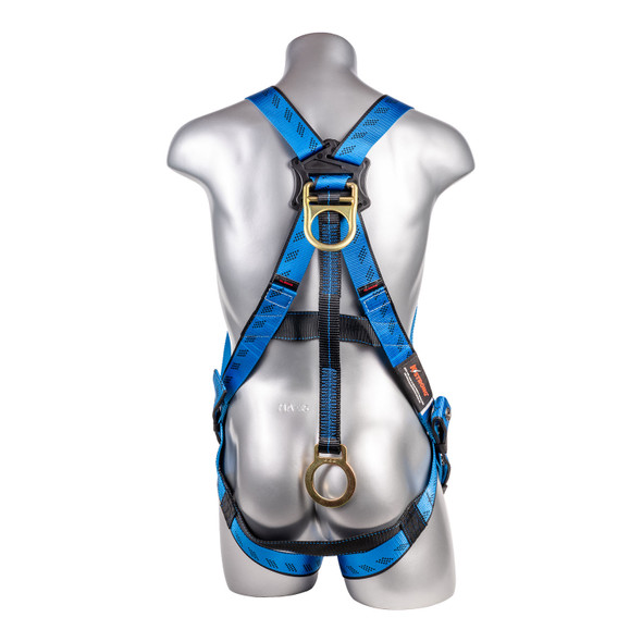 KStrong Kapture Essential 3-Point Full Body Harness, Dorsal D-ring with Sewn In 18" Extension O-Ring, TB Legs - S-L (ANSI) UFH10102G(S-L)