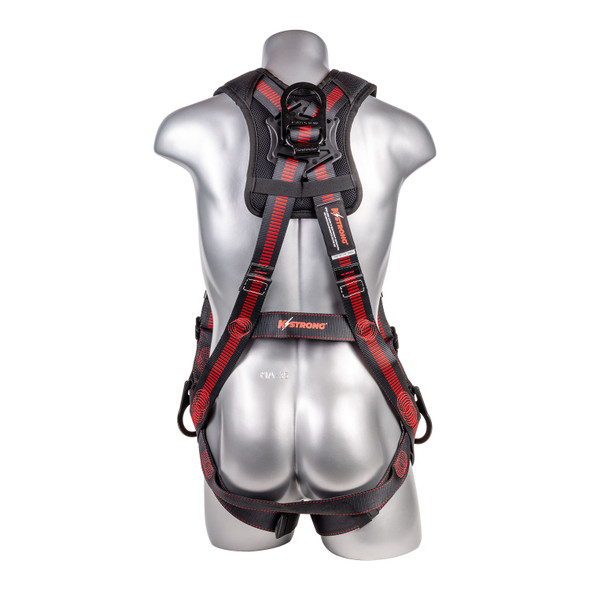 KStrong Kapture Elite+ 5-Point FBH, Enhanced Dorsal D-ring Plus, 2 Side D-rings, QC Legs, QC Chest, Back/Shoulder Pad, All Black Fittings - M-L (ANSI) UFH15231Q(M-L)