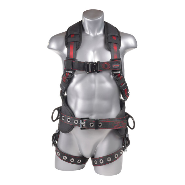 KStrong Kapture Epic 5-Point Full Body Harness, Waist Pad w/ Removable Tool Belt, Back/Shoulder Pad, Enhanced Dorsal D-ring, 2 Side D-rings, QC Chest, TB Legs - S-M (ANSI) UFH10332G(S-M)