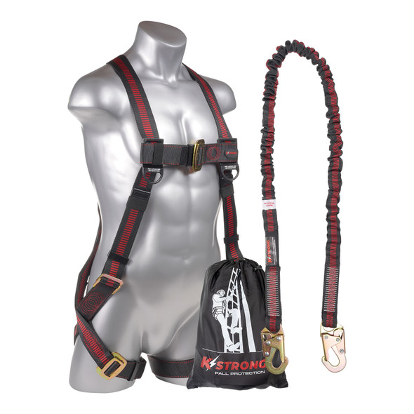 KStrong Kapture Essential 5-Point FBH, Dorsal D-ring, MB Legs - M-L and a 6 ft. Internal Design SAL with Snap Hooks. Includes storage bag. (ANSI) UFK20010(M-L)