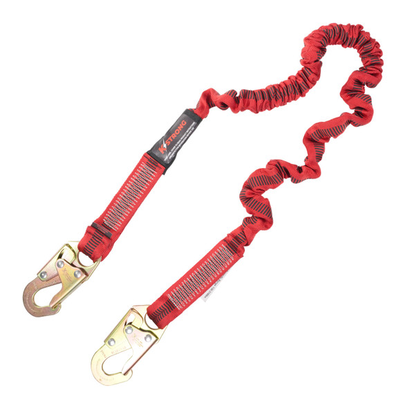 KStrong 4.5 - 6 ft. Elasticated design shock absorbing lanyard with snap hooks (ANSI) UFL206101