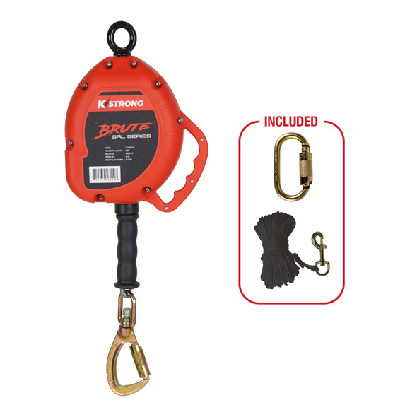 KStrong BRUTE 30 ft. Cable SRL with Swivel Carabiner. Includes installation carabiner and tagline (ANSI). UFS310130