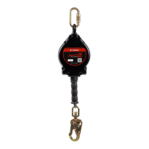 KStrong BRUTE-AL 20 ft. Aluminum Housing Cable SRL with swivel snap hook. Includes installation carabiner and tagline (ANSI). UFS480020