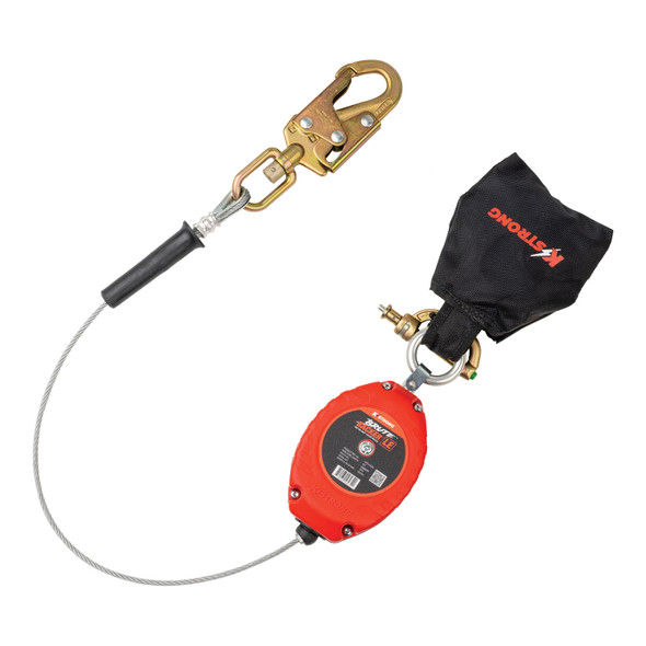 KStrong BRUTE BackerLE 8.5 ft. Cable SRL with swivel snap hook at anchorage end, other end dorsal connector shock pack assembly (ANSI) UFS310206L