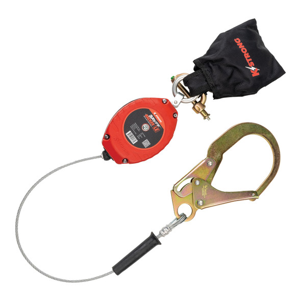 KStrong BRUTE BackerLE 8.5 ft. Cable SRL with swivel rebar hook at anchorage end, other end dorsal connector shock pack assembly (ANSI) UFS314006L
