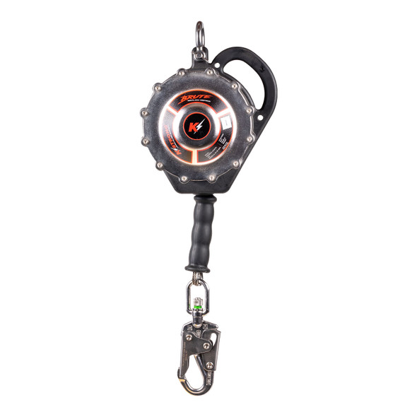 KStrong BRUTE Sealed 30 ft. SRL with stainless steel cable and stainless steel swivel snap hook. Includes stainless steel installation carabiner and tagline (ANSI). UFS570030
