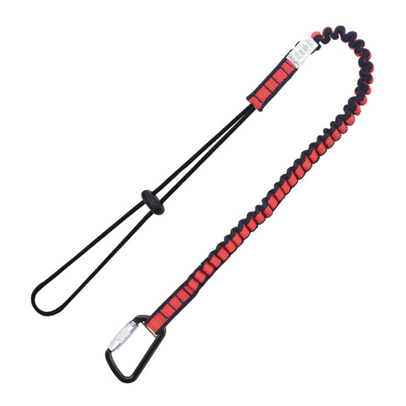 KStrong Kaptor Elasticated Single Leg Tool Lanyard w/Drawstring Cord and Carabiner - 22 lbs. (ANSI) DL100021