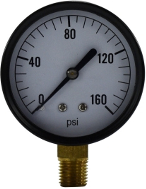 Standard Dry Gauge 2-1/2 Face 1/4 Lower Mount 2 1/2"  0-60psi  1/4" LM - 80033