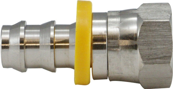 Stainless Steel SAE/JIC 45 Deg/37 Deg Female Swivel 1/4X1/4 SS POHB X F 45/37 FL SWV - 30230SS