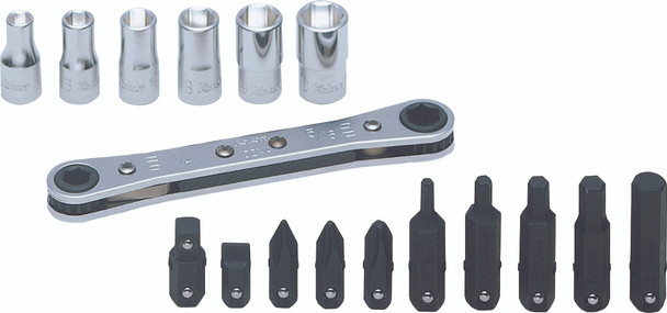 Koken R810D  Ratcheting Ring Wrench Bit and Socket Set