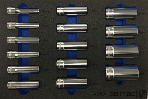 Koken Socket Set in Foam PM-HND-1008-00-F 1/2" Sq. Dr. Deep Socket Set Metric