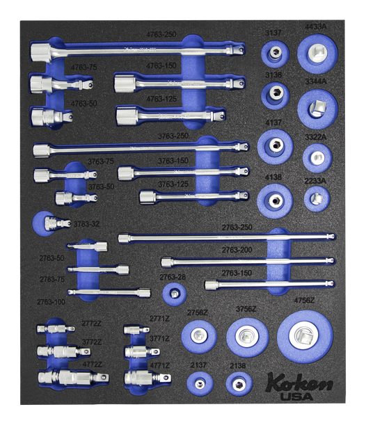 Koken Accessories Set in Foam PM-HND-1038-00-F Wobble-Fix Extension Bars and Other Accessories Set