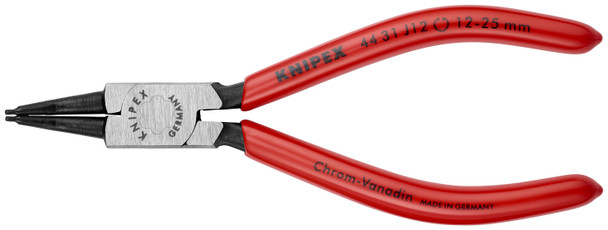 Knipex 44 31 J12 SBA Circlip Pliers, Internal, 45 degree Angled, Forged Tip, 15/32"-1" Bore Dia.