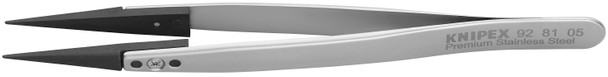Knipex 92 81 05 Premium Stainless Steel Gripping Tweezers, Pointed Tips