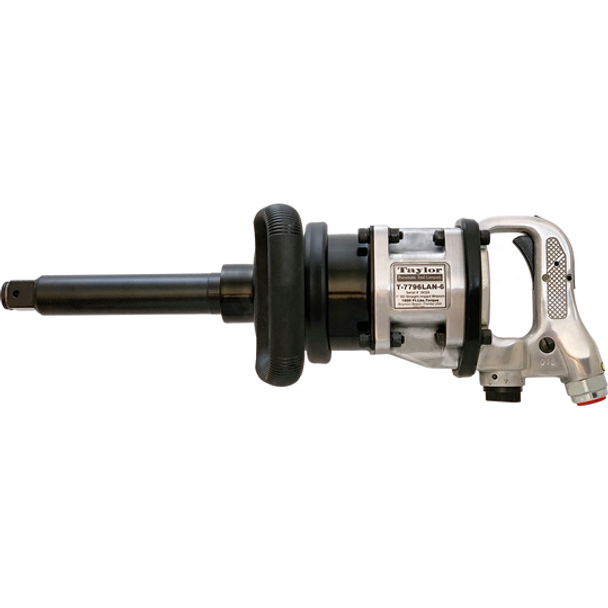 Taylor Pneumatic T-7796LAN-6 1" Straight Super Duty Impact Wrench 6" Extended Anvil 1800 lb-ft Max Torque