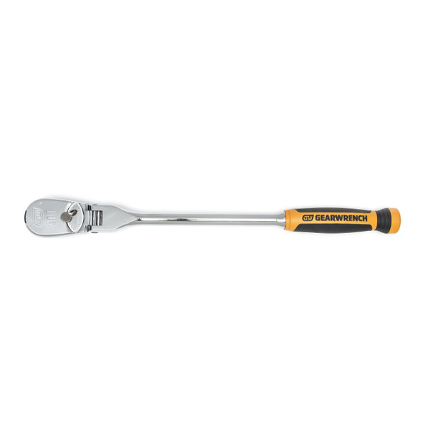 GEARWRENCH 1/2" Drive 90-Tooth Dual Material Flex Head Teardrop Ratchet 17" 81370T