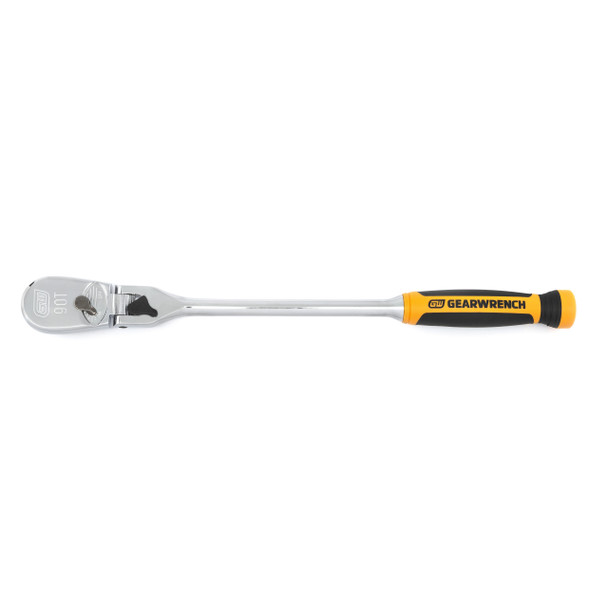 GEARWRENCH 1/2" Drive 90-Tooth Dual Material Locking Flex Head Teardrop Ratchet 17" 81371T