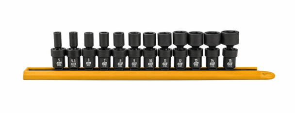 GEARWRENCH 12 Pc. 1/4" Drive 6 Point Standard Universal Impact Metric Socket Set 84905