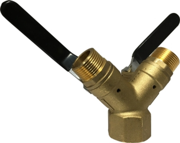 3- Way Wye Vented and Unvented Ball Valve 1 FIP X 3/4 MIP 3 WAY NON-VENT BRASS BV - 947125