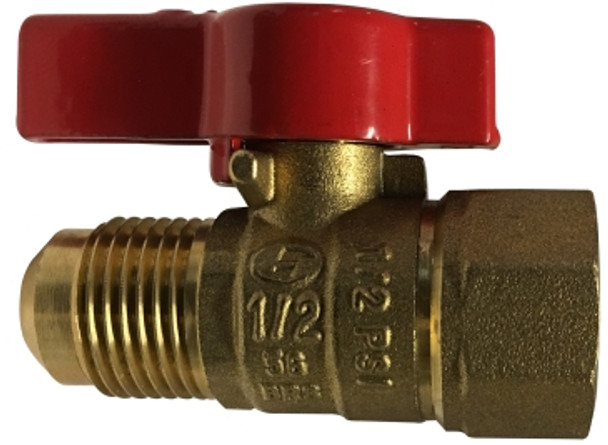 Appliance Connector Valve Female x Flare 1/2 FPT X 3/8 FLARE CSA GAS BALL VALVE - 943331