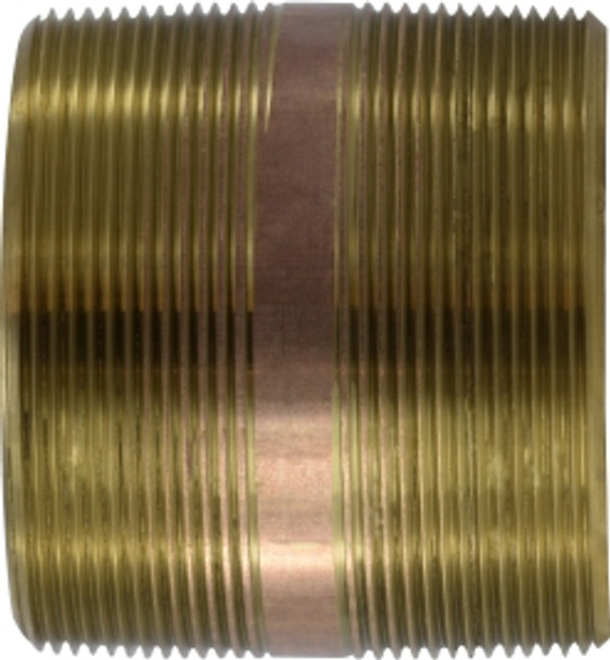 Brass Nipple 4 Diameter 4 X 6 RED BRASS NIPPLE - 40234