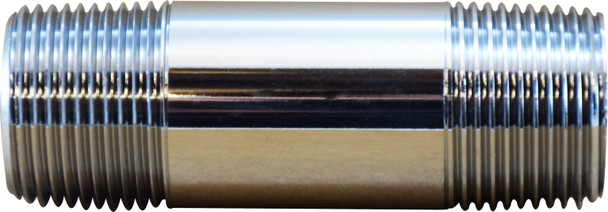 3/8 Chrome Plated Brass Nipple 3/8 X 6 CP NIPPLE - 41050