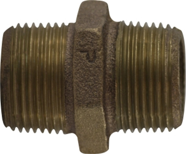 Hex Nipple 1/4 BRONZE HEX NIPPLE - 44721