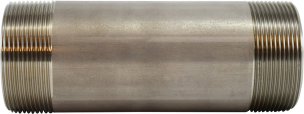 Stainless Steel Nipple 2-1/2 Diameter 304 S.S. 2-1/2 X CLOSE 304 SS NIPPLE - 48180