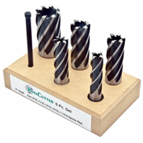 Alfa Tools 6 PC 1" DEPTH OF CUT ROTACUTTER SET IN WOOD BLACK, RCHS84347