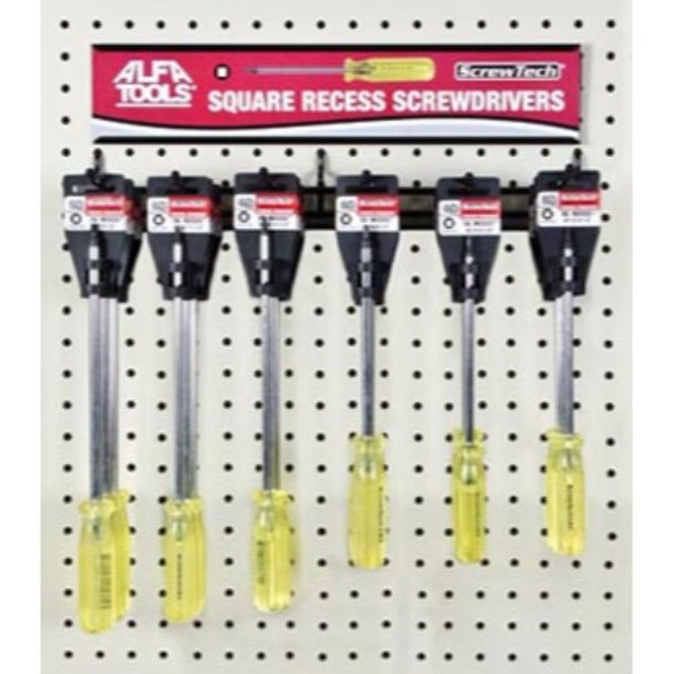 Alfa Tools 18PC SQUARE RECESS WALL DISPLAY, SCDSQ18