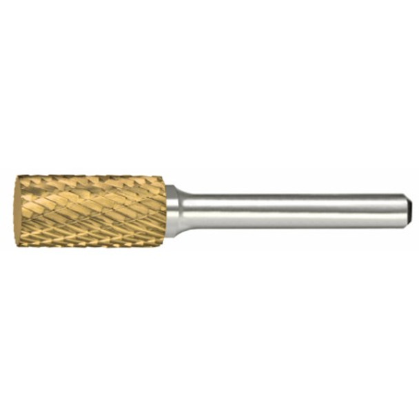 Alfa Tools SA-1 CARBIDE BURR CYLINDRICAL DOUBLE CUT TIN COATED, B71202DTN