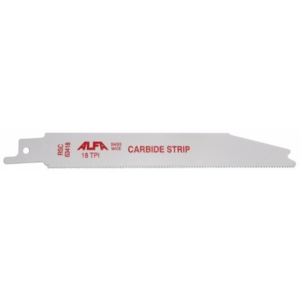 Alfa Tools 6" 18TPI CARBIDE STRIP RECIPROCATING SAW BLADE, RSC63418T