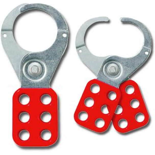 Reece Lockout Hasp steel red coated,scissor action 1 1/2" dia jaw - MLH6