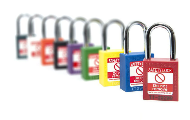 Reece 1 1/2" Nylon Safety Padlock, 1 1/2" Steel Shackle, Keyed Alike, TEAL - TT38TEAK