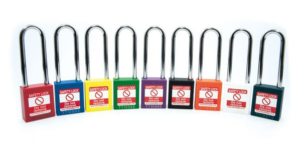 Reece 1 1/2" Nylon Safety Padlock, 3" Steel Shackle, Keyed Alike, YELLOW - TT38YLWKLG