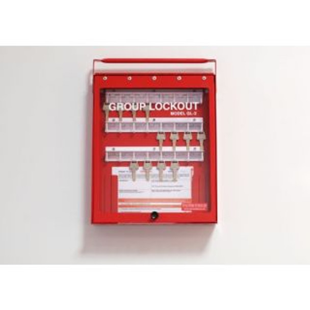 Reece Steel Portable Group Lockout Box - 24 hook. Color Red - GL2