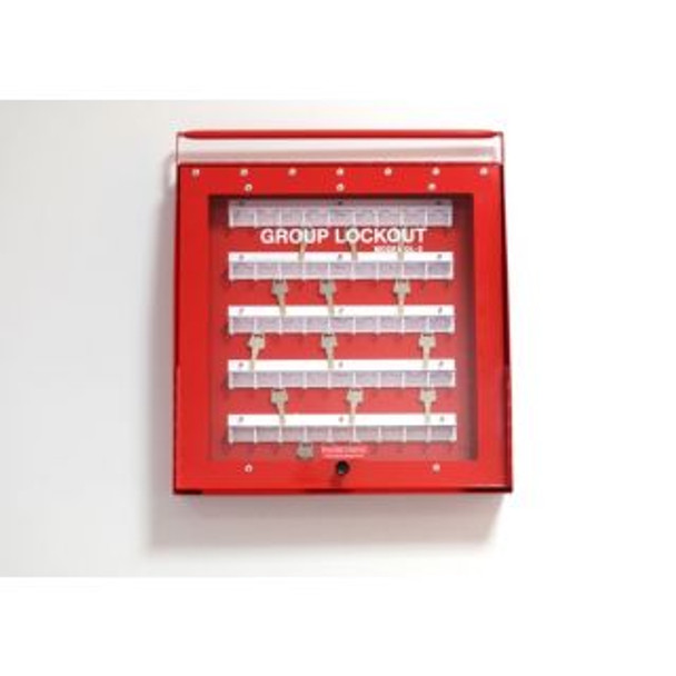 Reece Steel Portable Group Lockout Box - 50 hook. Color Red - GL3