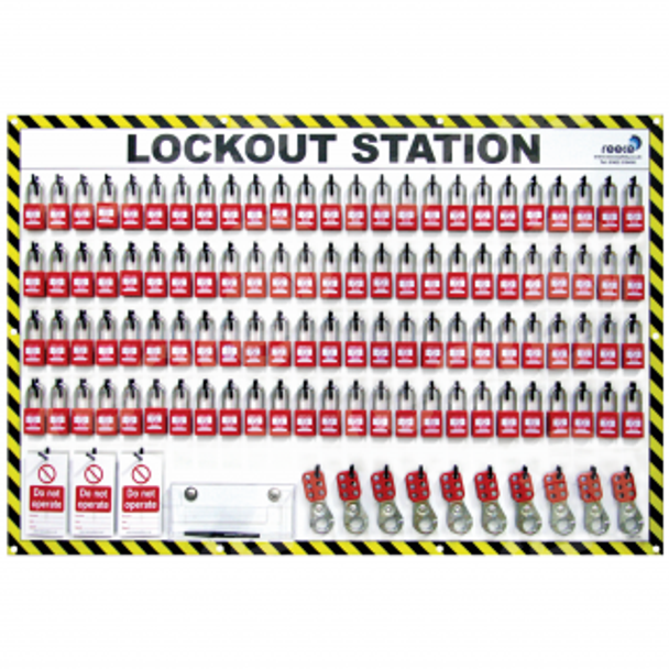 Reece 100 lock lockout station with contents - LSE306FS