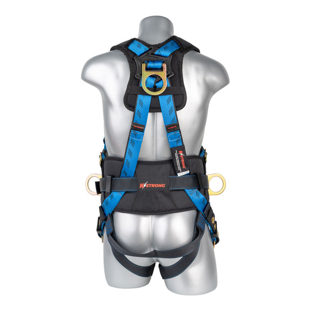 KStrong Kapture Essential+ 5-Point FBH with Back Pad, TB Waist Belt and Legs, Dorsal D-ring, 2 Side D-rings - XL-2XL (ANSI) UFH16231GP(XL-2XL)