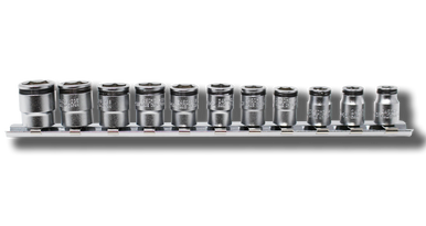 1/4 SQ. DR. SHORT NUT GRIP® SOCKET SET, 5-14MM - 11 PIECES