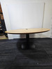 Oak And Black Round Table (350-325-40D)