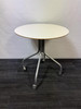 OrangeBox White And Silver Mini Round Table (269-515-5C3)