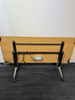 Large Oak And Silver Flip -Top Table With Power (089-216-C68)
