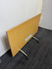 Oak And Silver Flip Top Table With Power (7DC-B81-A35)
