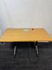 Oak And Silver Flip - Top Table With Power  (FFE-3CB-1AA)