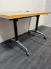 Oak And Silver Flip - Top Table With Power  (FFE-3CB-1AA)