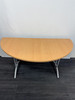 Oak And Silver Half Moon Flip Top Table (ABE-C10-637)