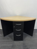 Beech And Black Corner Desk With Built In Pedestal (A55-D17-445)