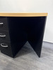 Beech And Black Corner Desk With Built In Pedestal (A55-D17-445)