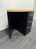 Beech And Black Corner Desk With Built In Pedestal (A55-D17-445)